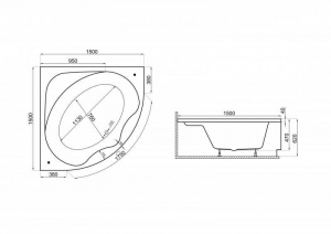 Ванна Polimat 150x150 Standard