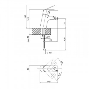 Змішувач для біде Qtap jody crm 001a