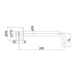 Вилив для раковини 24,5 см Paffoni, колір сталь ZBOC082ST
