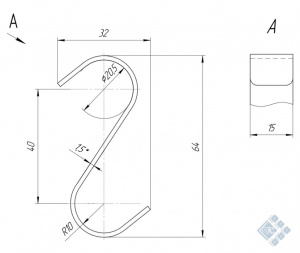 Гачок навісний 28x60 мм