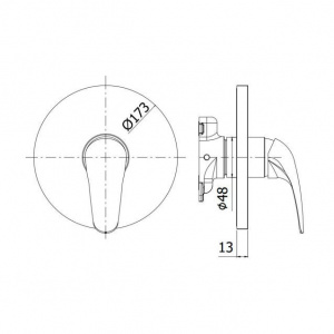 Змішувач для душу Paffoni Duemila без частини, що вбудовується, колір хром DUBOX010CR