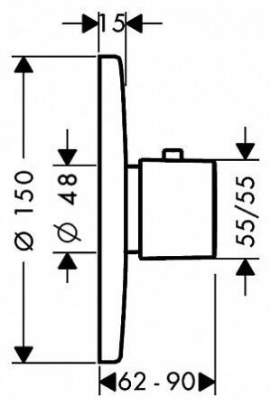 Змішувач Hansgrohe metris ecostat e highflow 31571000 для душу