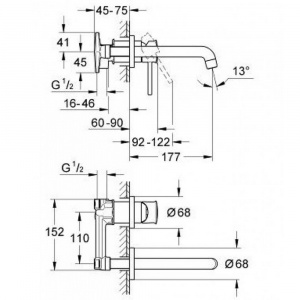 Змішувач для раковини прихованого монтажу Grohe BauClassic 20292000