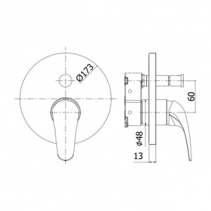 Змішувач для душу Paffoni Duemila без частини, що вбудовується, колір хром DUBOX015CR