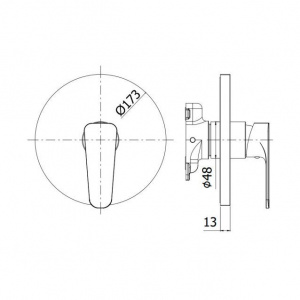 Змішувач для душу Paffoni Sly без частини, що вбудовується, колір хром SYBOX010CR