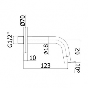 Вилив для раковини 12,3 см Paffoni, колір чорний ZBOC103NO