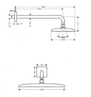 Верхній душ Hansgrohe Raindance E Air 27376000