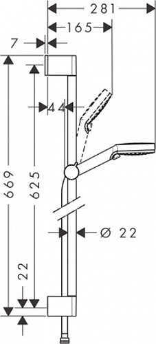 Душова стійка Hansgrohe crometta 1jet green 650 26554400 6 л