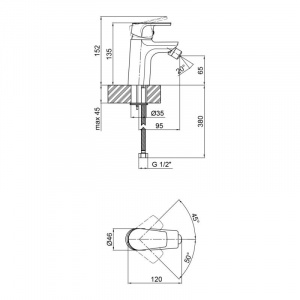 Смеситель для биде Qtap Tenso QTTENCRM001A Chrome