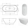 Ванна MOYA ретро 160х70 с белым сифоном, клик-клак, белая матовая. отдельностоящая