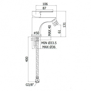 Змішувач для біде Paffoni Red, без донного клапана, RED131CR