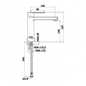 Змішувач для раковини Paffoni West без донного клапана WS074CR