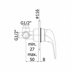 Змішувач для душу Paffoni Duemila, колір хром DU010CR
