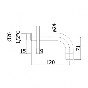 Вилив для раковини 12 см Paffoni, колір хром ZBOC105CR