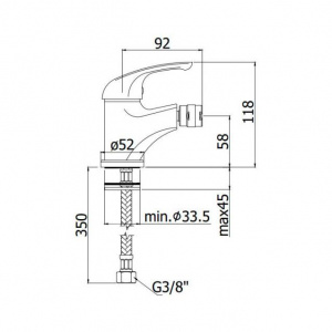 Змішувач для біде Paffoni Apollo 3, без донного клапана, APM3131CR