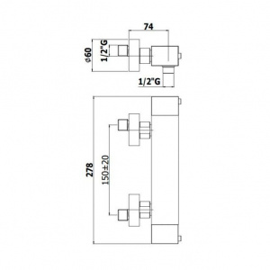 Термостат для душу Paffoni Level, чорний колір LEQ268NO