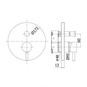 Змішувач для душу Paffoni Light без вбудовуваної частини з металевою накладкою, колір медове золото LIGBOX015HGSP/M