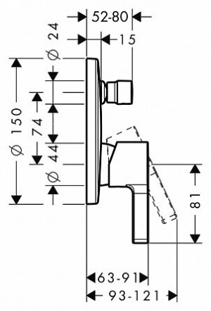 Змішувач Hansgrohe metris s 31465000 для ванни з душем