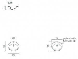 Умивальник GSI city 61x52 masian111