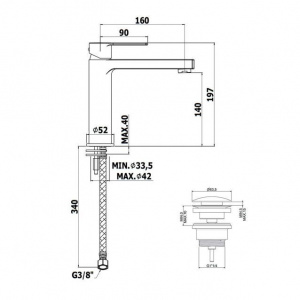 Змішувач для раковини Paffoni West з донним клапаном Clic-Clac WS074KCR