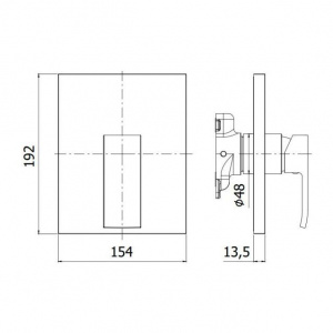 Змішувач для душу Paffoni Effe без вбудовуваної частини, колір хром EFBOX010CR