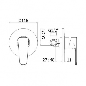 Змішувач для душу Paffoni Sly, колір хром SY010CR