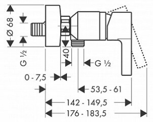Змішувач Hansgrohe metris s 31660000 для душу