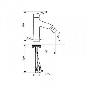 Змішувач для біде Qtap elegance crm 001a