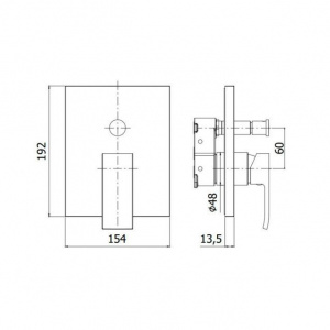Змішувач для душу Paffoni Effe без вбудовуваної частини, колір хром EFBOX015CR