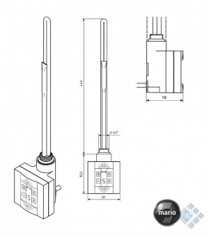 Електронагрівач тен KTX 600w для сушки для рушників