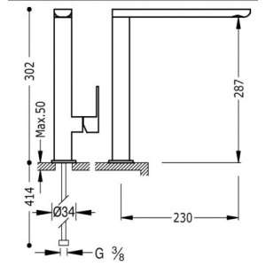 Змішувач для кухні Tres Loft 20044001bl