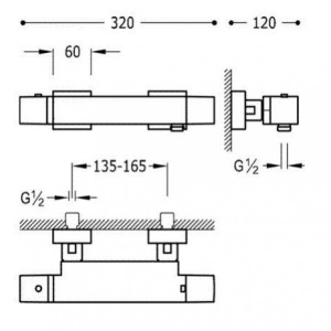 Змішувач Tres cuadro exclusive 6071749 чорний хром для ванни