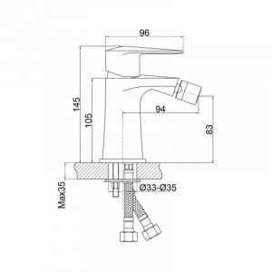 Змішувач для біде Qtap estet crm 001a