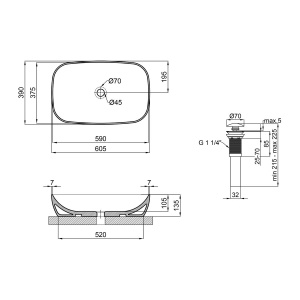 Раковина-чаша Qtap Cardinal 600х380х140 White з донним клапаном QT04117060TW
