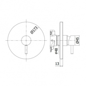 Змішувач для душу Paffoni Light без частини, що вбудовується, колір хром LIGBOX010CR