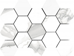 Декор 32.5x22.5 cr. cellini m blanco hexagonos