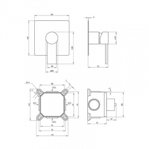 Змішувач прихованого монтажу для біде Qtap form crm 001ab sq