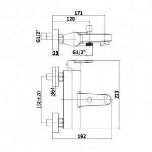 Змішувач для ванни Paffoni Candy, колір хром CA022CR