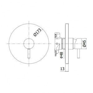 Змішувач для душу Paffoni Stick без частини, що вбудовується, колір хром SKBOX010CR