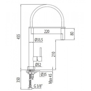 Змішувач для кухні Tres Max 130487