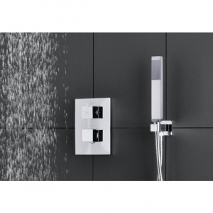 Термостат для душу на 1 споживач Paffoni Level з металевою накладкою, колір хром LEQ513CR/M