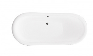 Ванна AMELIA ретро 190х77 чорна зовні біла всередині з ногами білими