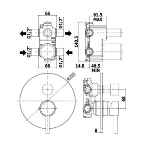 Змішувач для ванни/душу на 2 споживача Paffoni Stick, колір хром SK018CR
