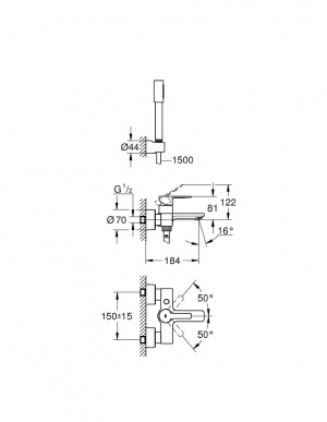 Lineare Одноважільний змішувач для ванни з душем (33850001)