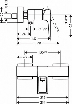 Змішувач Hansgrohe metropol 74560000 для душу