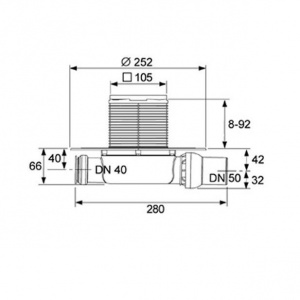 Дренажний трап для душу TECEdrainpoint S 111 3601105 горизонтальний