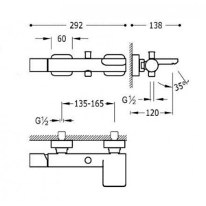 Змішувач Tres loft 20017001bl білий хром для ванни