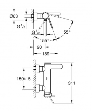 Plus Одноважільний змішувач для ванни (33553003)