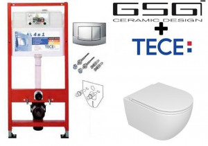Комплект tece 9400405 + унітаз gsg like rimless with smart clean flushing system