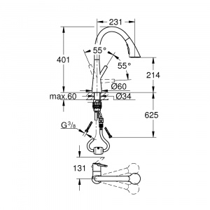 Zedra Одноважільний змішувач для мийки (32294DC2)